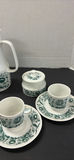Porcelain Coffee Set with Cups, Saucers, Coffee Pot, and Sugar Bowl - thumbnail 5 of 10