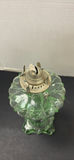Green Glass Oil Lamp and Amber Glass Shade - thumbnail 3 of 9