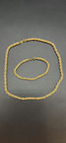 Gold Twisted Rope Chain Necklace and Bracelet Set - thumbnail 1 of 6