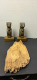 Bird Plaque and Pair of Wooden Carvings - thumbnail 1 of 9