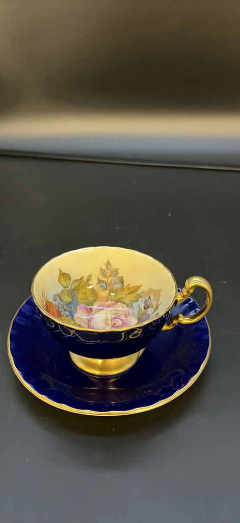 Aynsley England Floral Teacup and Saucer Set