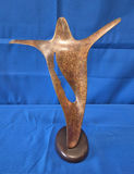 Abstract Sculpture – Bronze Tone Metal Modern Art Décor - thumbnail 3 of 3