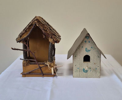 Set of 2 Decorative Birdhouses – Rustic Garden / Cottage Style - Image 1 of 3