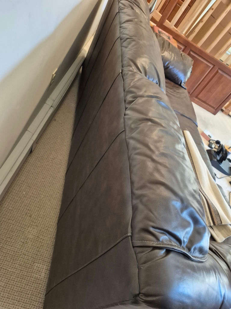Brown Leather Couch - image 4 of 6