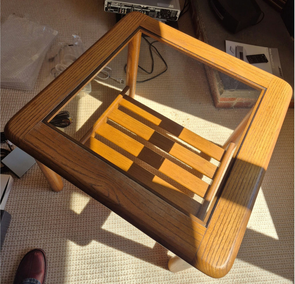 Oak & Glass Side / End Tables - Set of 3 - image 5 of 6