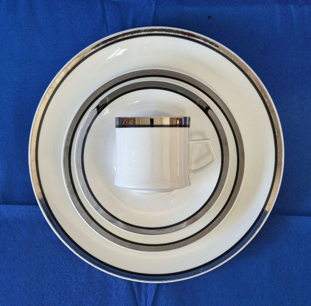 Mikasa Bone China Set - "Solitude" Pattern - Elegant Silver & White - image 4 of 10