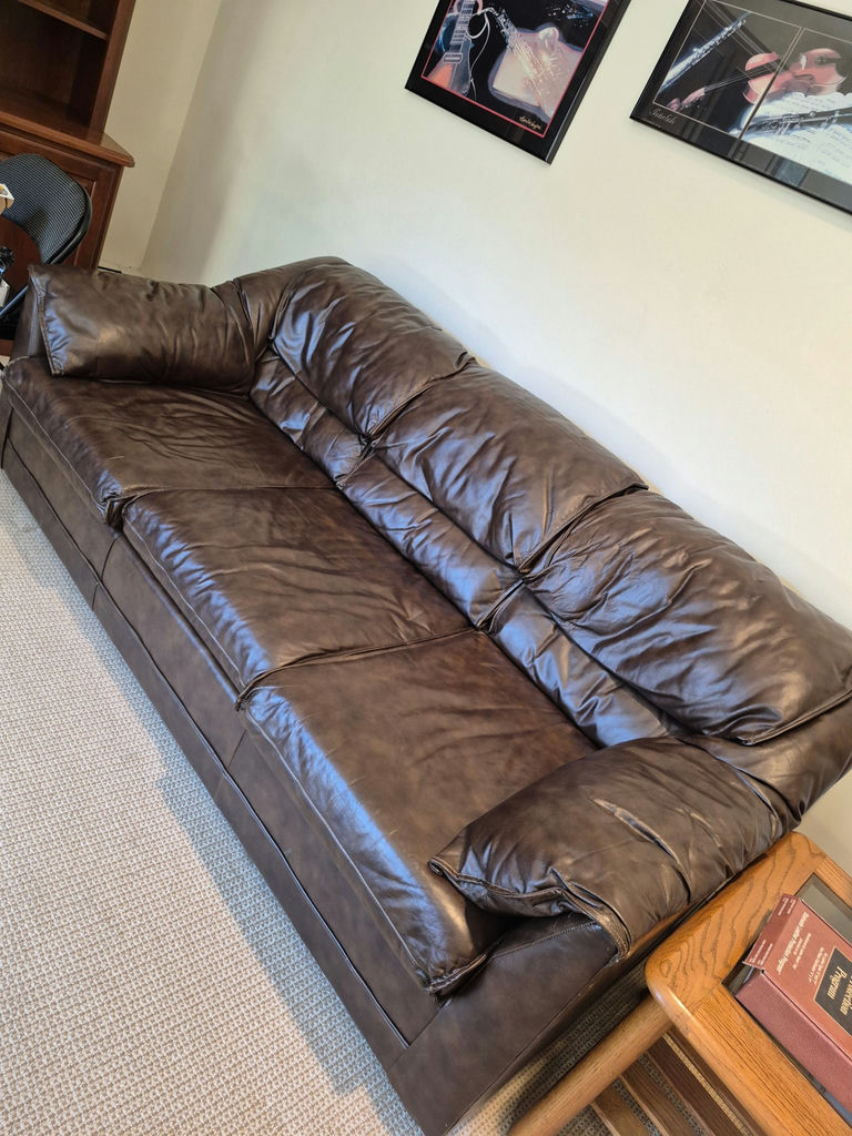 Brown Leather Couch - image 1 of 6
