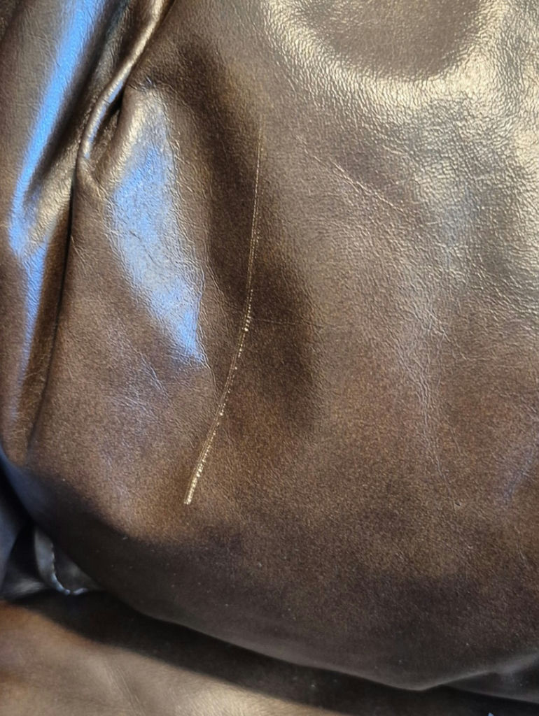 Brown Leather Couch - image 5 of 6