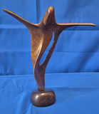 Abstract Sculpture – Bronze Tone Metal Modern Art Décor - thumbnail 1 of 3