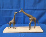 Nancy Schön “Reflective Mother and Child Giraffe” Bronze Sculpture 1/8 – Signed w/ COA - thumbnail 1 of 4