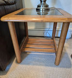 Oak & Glass Side / End Tables - Set of 3 - thumbnail 2 of 6