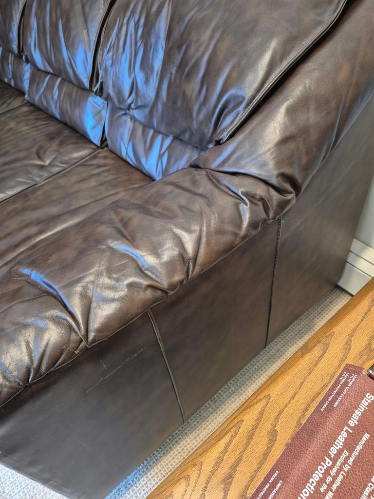Brown Leather Couch - image 2 of 6