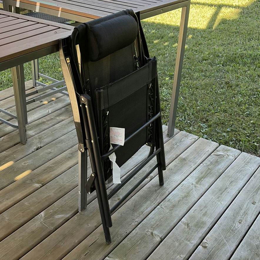 Three Black Reclining Patio Chairs - image 8 of 10