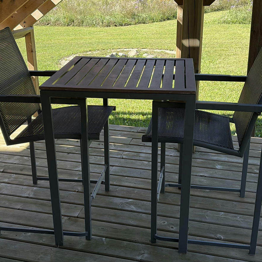 Outdoor Bar Table and Two Bar Chairs - image 1 of 12