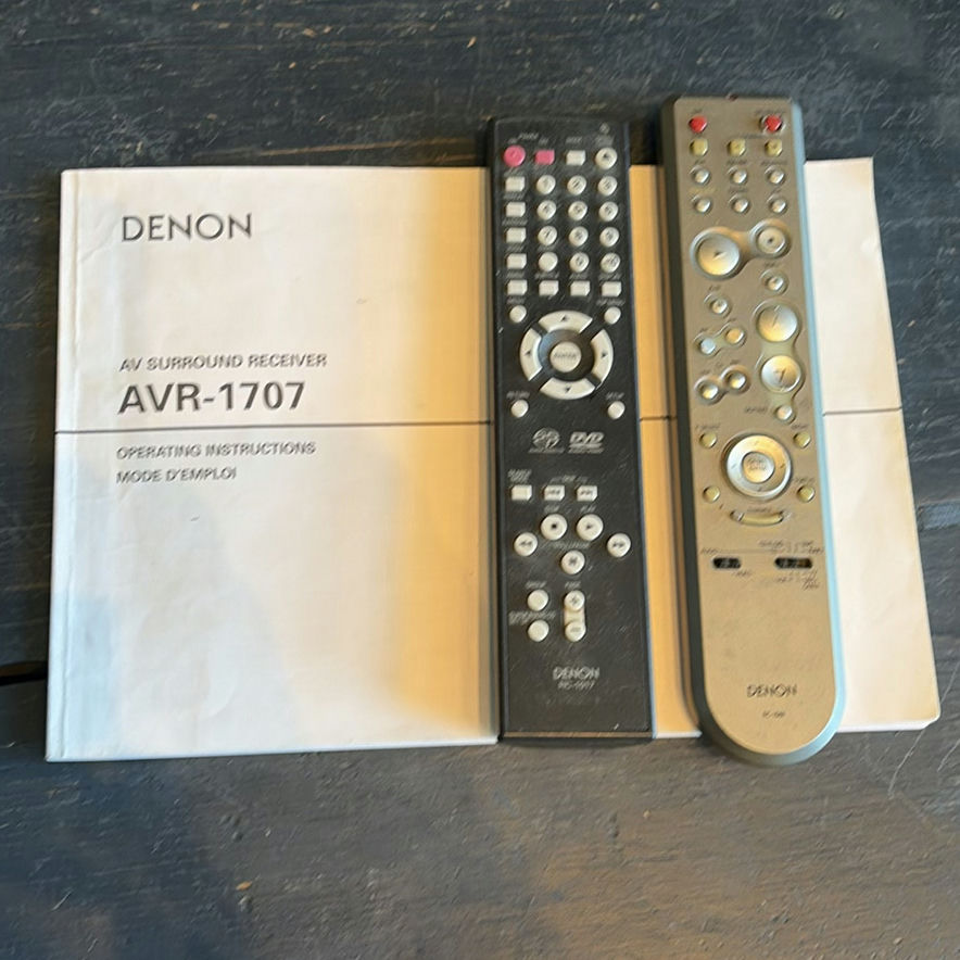 Denon AVR-1707 AV Surround Receiver with DVD Player, Remotes, and Manual - image 5 of 8