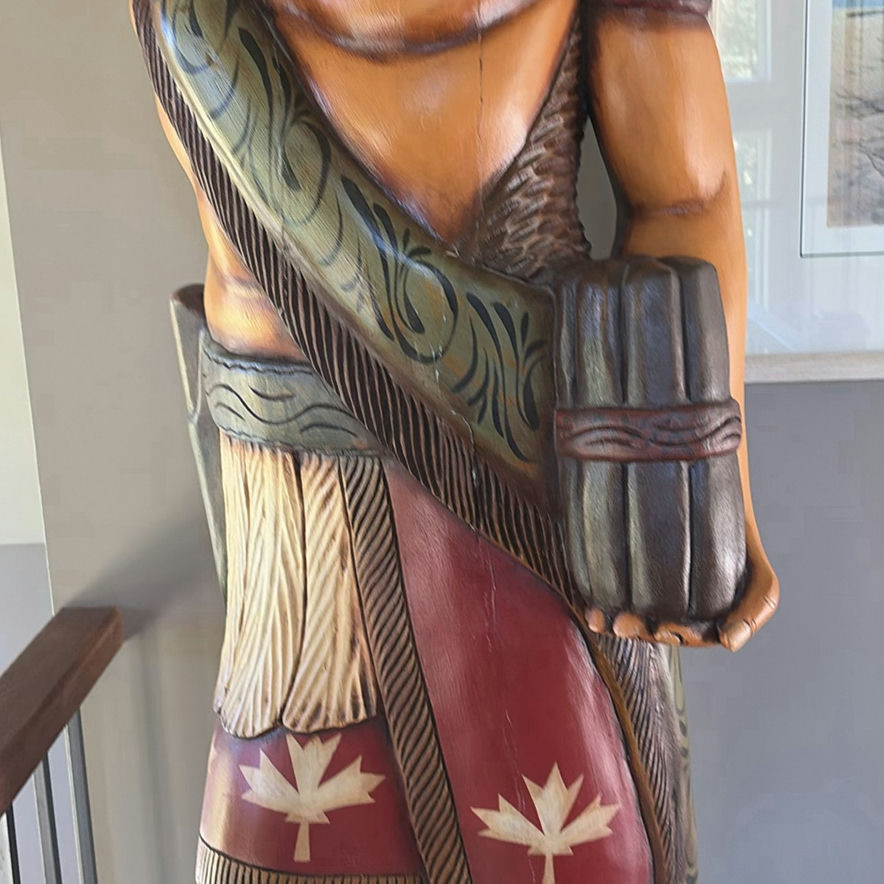 Large Carved Native American Figure Statue - image 5 of 15