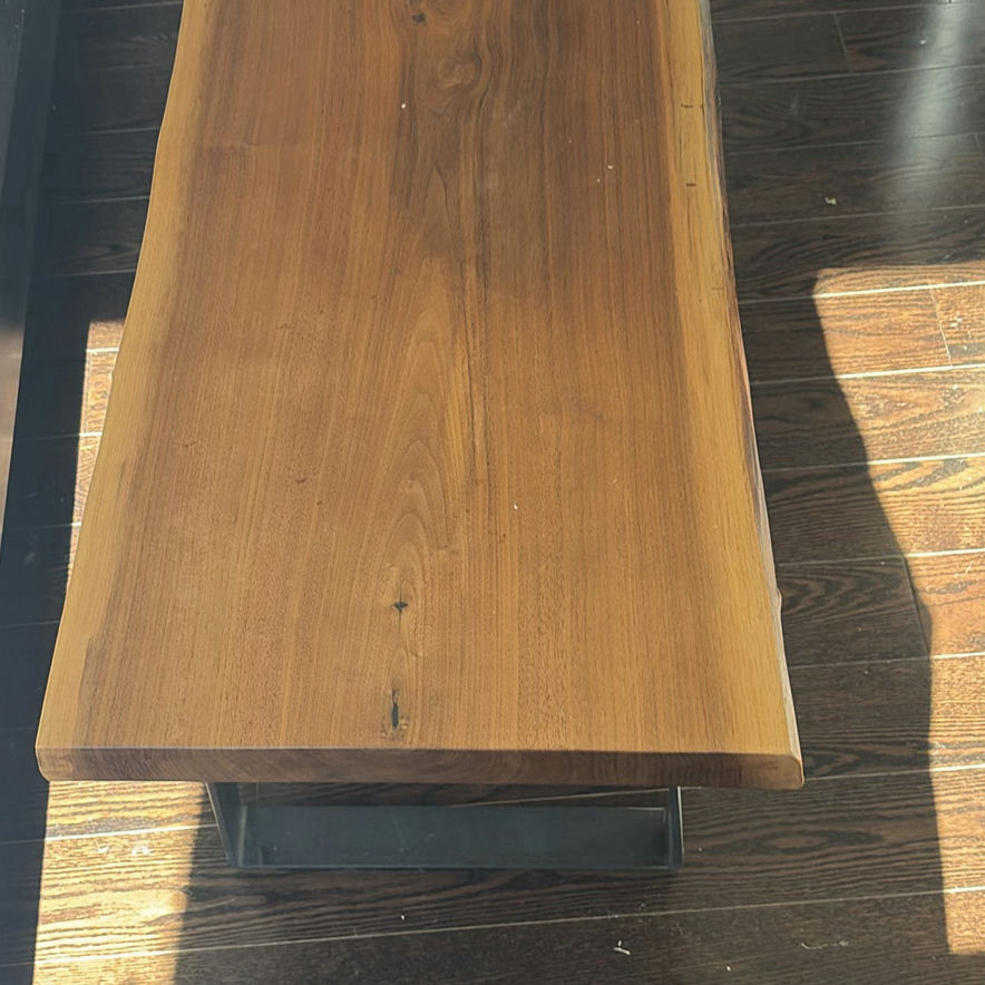 Live Edge Wood Bench with Metal Legs - image 3 of 8