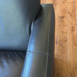 Black Three-Seat Leather Sofa - thumbnail 7 of 18