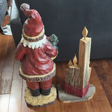 Wooden Santa Claus Figurine and Decorative Candle Sculpture - thumbnail 8 of 9