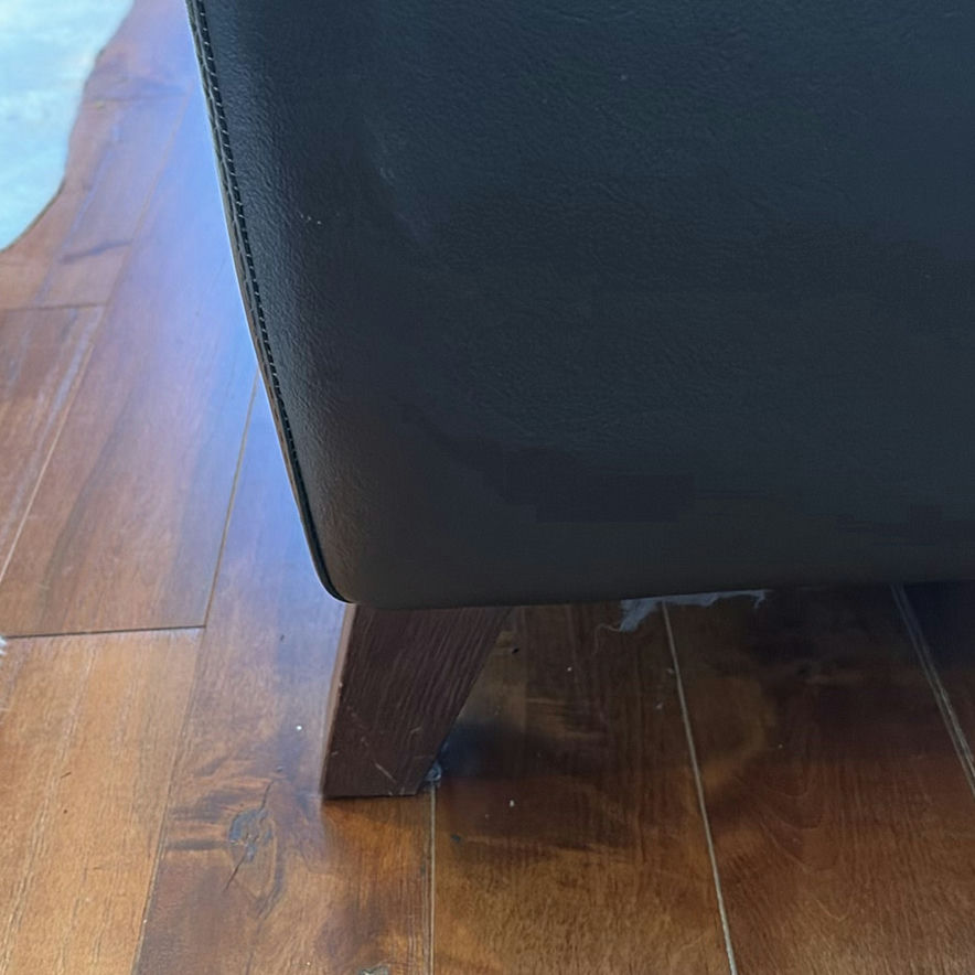 Black Leather Three-Seat Sofa - image 11 of 15