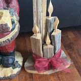 Wooden Santa Claus Figurine and Decorative Candle Sculpture - thumbnail 5 of 9