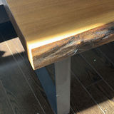 Live Edge Wood Bench with Metal Legs - thumbnail 2 of 8
