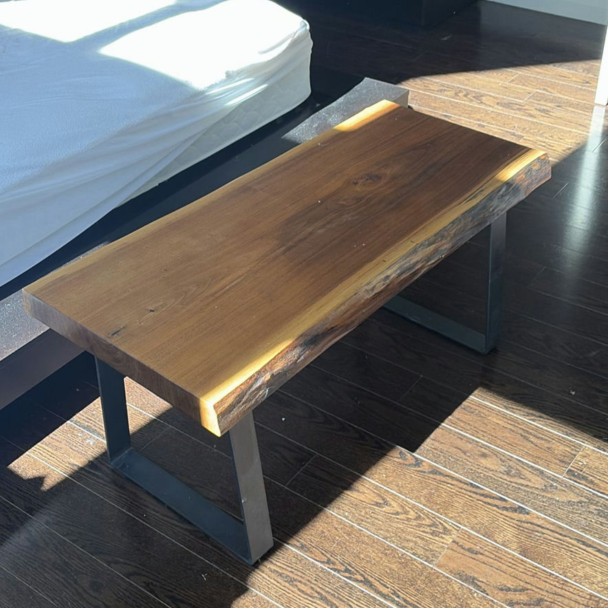 Live Edge Wood Bench with Metal Legs - image 1 of 8