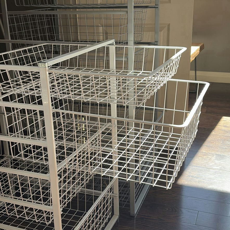 Framed Floor Mirror and Wire Basket Storage Drawer Units - image 5 of 9