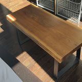 Live Edge Wood Bench with Metal Legs - thumbnail 7 of 8