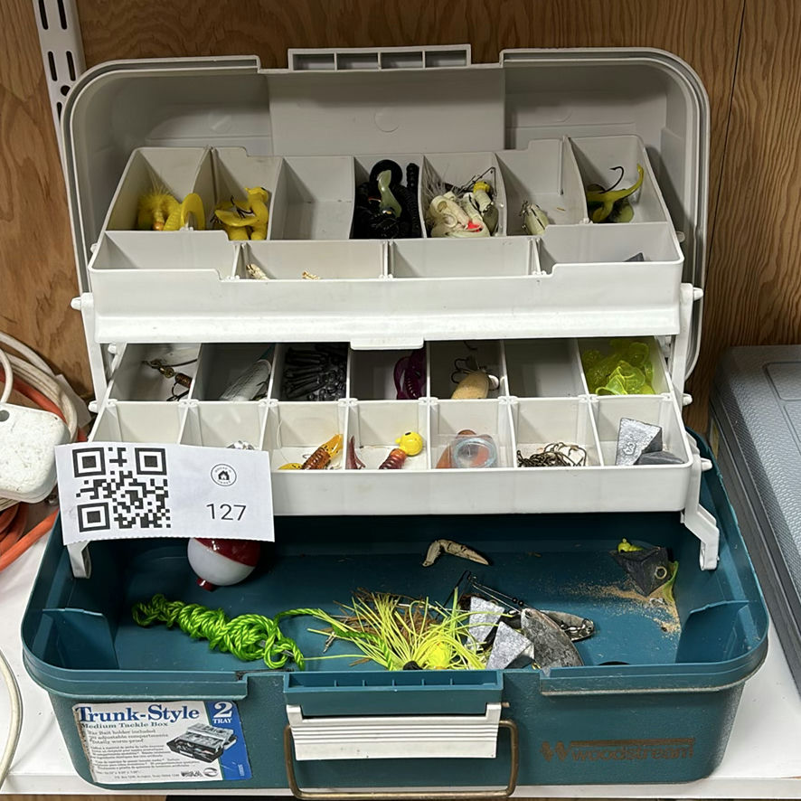 Woodstream Trunk-Style Tackle Box with Fishing Lures and Tackle - image 1 of 7