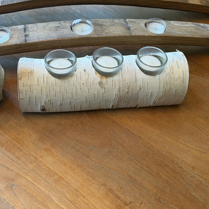 Wood Candle Holders and Metal Candle Snuffer - image 10 of 12
