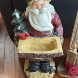 Wooden Santa Claus Figurine and Decorative Candle Sculpture - thumbnail 3 of 9