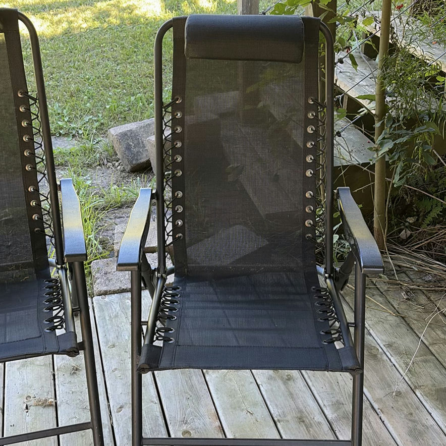Three Black Reclining Patio Chairs - image 7 of 10