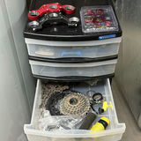 Assorted Bicycle Parts, Snowboard Bindings, and Storage Drawers - thumbnail 4 of 12