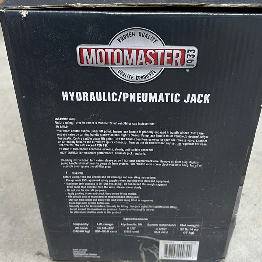 MotoMaster Hydraulic/Pneumatic Jack 20 Ton - image 8 of 8