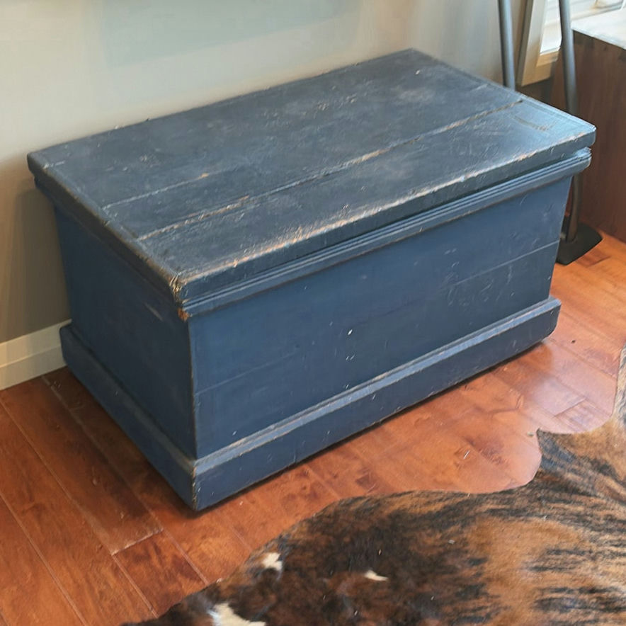 Blue Wooden Storage Chest - image 1 of 12