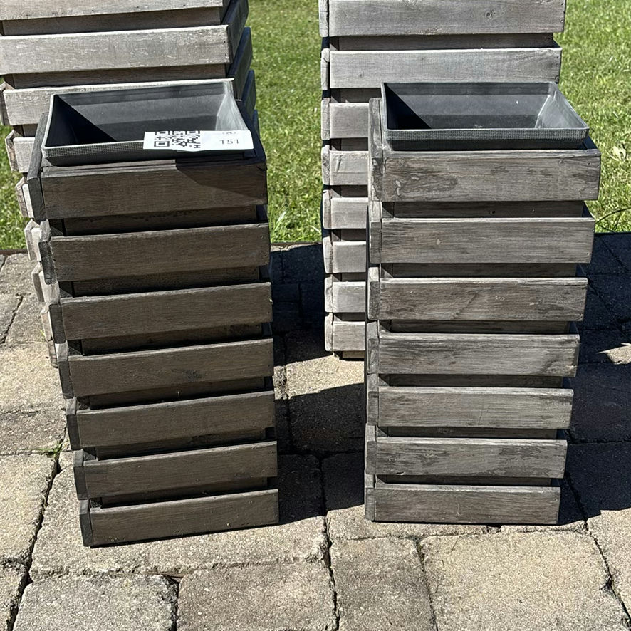 Set of Four Square Wooden Planters - image 2 of 10