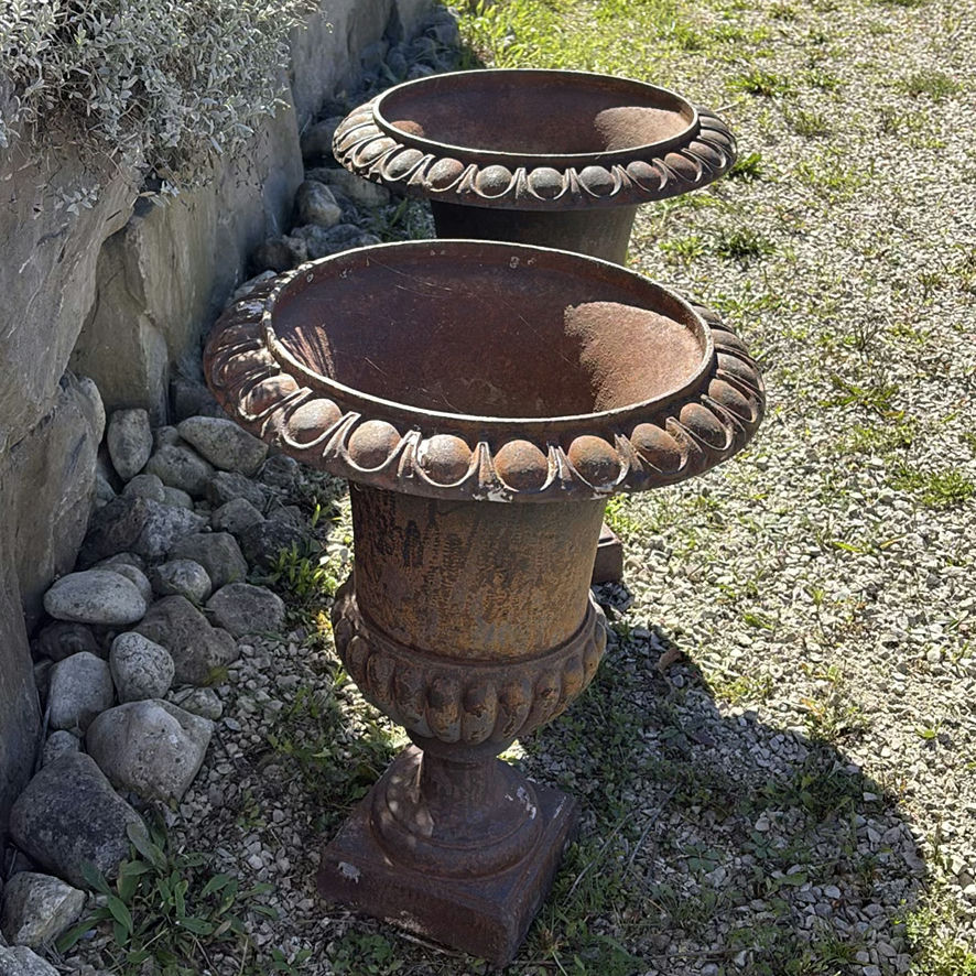 Pair of Cast Iron Garden Urns - image 8 of 12