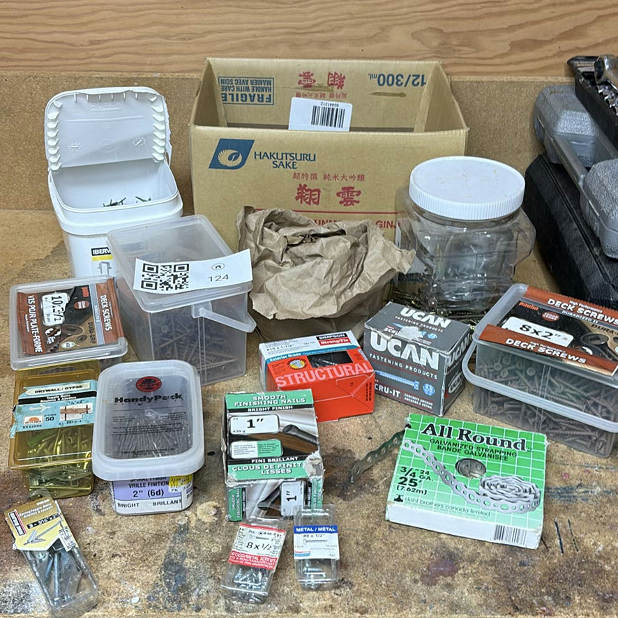 Assorted Screws, Nails, Eye Bolts, and Fastening Hardware - image 1 of 12