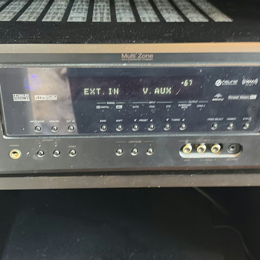 Denon AVR-1707 AV Surround Receiver with DVD Player, Remotes, and Manual - image 3 of 8