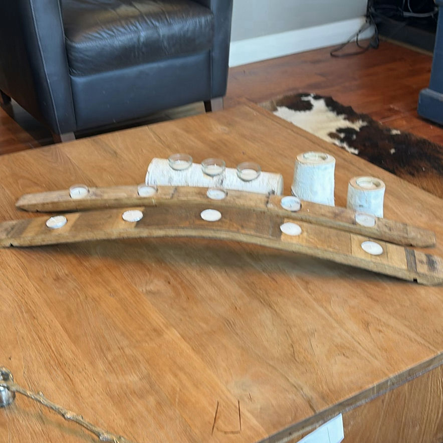 Wood Candle Holders and Metal Candle Snuffer - image 5 of 12