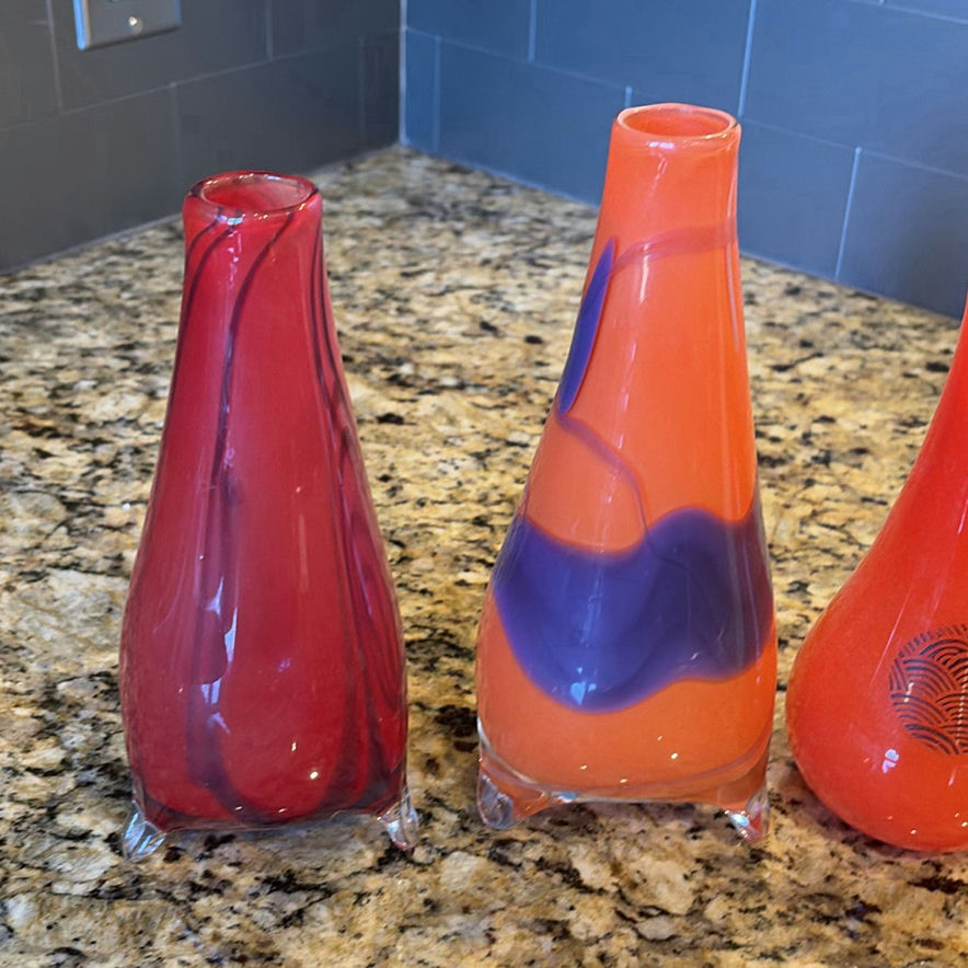 Set of Four Decorative Glass Vases - image 2 of 10