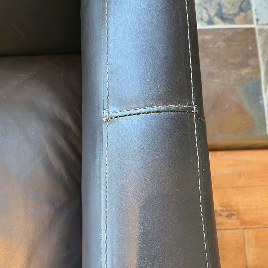 Black Leather Three-Seat Sofa - image 7 of 15