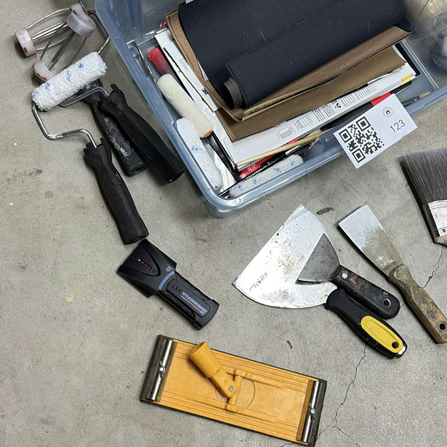 Painting and Drywall Tools with Paint Rollers and Sandpaper - image 8 of 9
