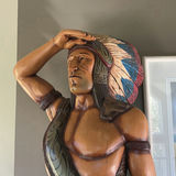 Large Carved Native American Figure Statue - thumbnail 2 of 15