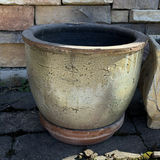 Large Ceramic Planter and Two Decorative Square Planters - thumbnail 2 of 9