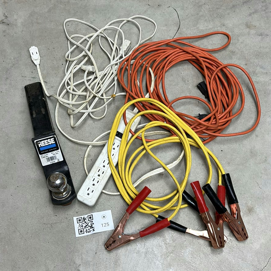 REESE Trailer Hitch 2" Ball Mount, Jumper Cables, Extension Cords, and Power Strip - image 1 of 8