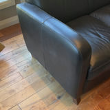 Black Leather Three-Seat Sofa - thumbnail 3 of 15