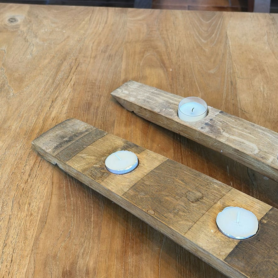 Wood Candle Holders and Metal Candle Snuffer - image 9 of 12