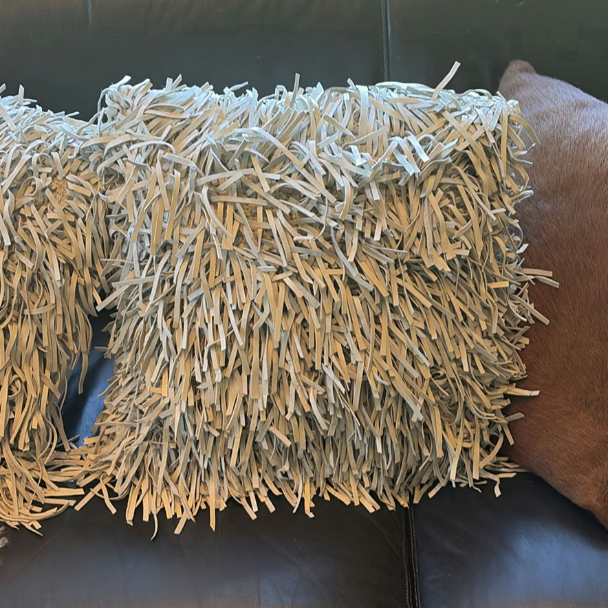 Decorative Faux Fur and Leather Throw Pillows - image 7 of 15
